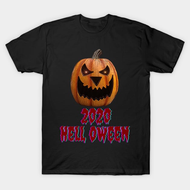 Pumpkin HellOween T-Shirt by Lazy Dad Creations